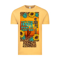 Vintage Mustard don't jesus done it that way western skeleton  12 oz can cooler  (slim Vintage Tee - Artiststas