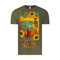 Vintage Olive don't jesus done it that way western skeleton  12 oz can cooler  (slim Vintage Tee - Artiststas