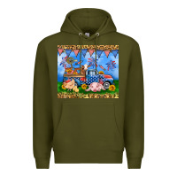 Army Green America farm animals truck 20oz skinny tumbler Premium Hoodie - Neo Western