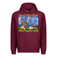 Burgundy America farm animals truck 20oz skinny tumbler Premium Hoodie - Neo Western
