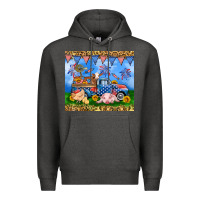 Charcoal Heather America farm animals truck 20oz skinny tumbler Premium Hoodie - Neo Western