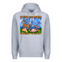 Heather Grey America farm animals truck 20oz skinny tumbler Premium Hoodie - Neo Western