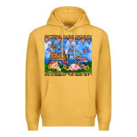 Mustard America farm animals truck 20oz skinny tumbler Premium Hoodie - Neo Western