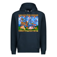 Navy America farm animals truck 20oz skinny tumbler Premium Hoodie - Neo Western
