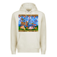 Oatmeal Heather America farm animals truck 20oz skinny tumbler Premium Hoodie - Neo Western