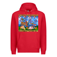 Red America farm animals truck 20oz skinny tumbler Premium Hoodie - Neo Western