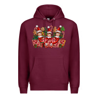 Burgundy Christmas girl elfs Premium Hoodie - FaDigitalArtStudio