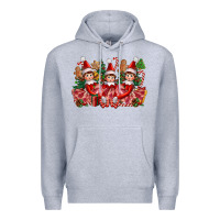 Heather Grey Christmas girl elfs Premium Hoodie - FaDigitalArtStudio