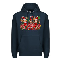 Navy Christmas girl elfs Premium Hoodie - FaDigitalArtStudio
