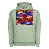 Pigment Oil Green 4th of July USA flag leopard 20oz tumbler Urban Hoodie - Neo Western
