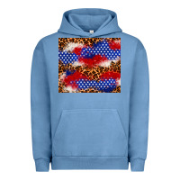 Pigment Pebble Blue 4th of July USA flag leopard 20oz tumbler Urban Hoodie - Neo Western