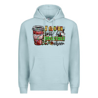 Blue Mist I Run On Coffee And Christmas Cheer Premium Hoodie - CowhideDigitalArt