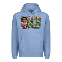 Colony Blue I Run On Coffee And Christmas Cheer Premium Hoodie - CowhideDigitalArt