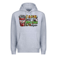 Heather Grey I Run On Coffee And Christmas Cheer Premium Hoodie - CowhideDigitalArt