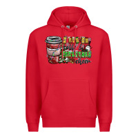 Red I Run On Coffee And Christmas Cheer Premium Hoodie - CowhideDigitalArt