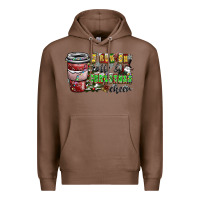 Chestnut I Run On Coffee And Christmas Cheer Premium Hoodie - CowhideDigitalArt