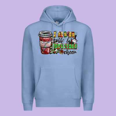 I Run On Coffee And Christmas Cheer Premium Hoodie Designed By Cowhidedigitalart