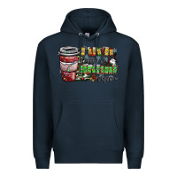 Navy I Run On Coffee And Christmas Cheer Premium Hoodie - CowhideDigitalArt