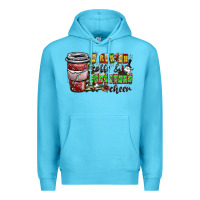 Ocean Blue I Run On Coffee And Christmas Cheer Premium Hoodie - CowhideDigitalArt