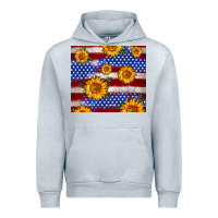 Heather Grey 4th of July USA flag sunflower 20oz tumbler Urban Hoodie - Neo Western