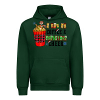 Forest Green I Run On Coffee & Christmas Cheer Urban Hoodie - CowhideDigitalArt