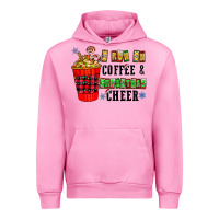 Fuchsia Pink I Run On Coffee & Christmas Cheer Urban Hoodie - CowhideDigitalArt