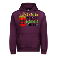 Mauve Wine I Run On Coffee & Christmas Cheer Urban Hoodie - CowhideDigitalArt