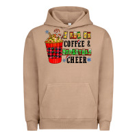 Pigment Burro I Run On Coffee & Christmas Cheer Urban Hoodie - CowhideDigitalArt