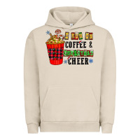 Pigment French Oak I Run On Coffee & Christmas Cheer Urban Hoodie - CowhideDigitalArt