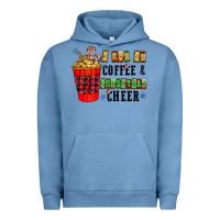 Pigment Pebble Blue I Run On Coffee & Christmas Cheer Urban Hoodie - CowhideDigitalArt