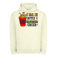 Pigment Pistachio I Run On Coffee & Christmas Cheer Urban Hoodie - CowhideDigitalArt