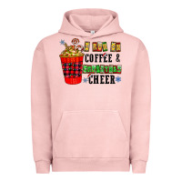 Pigment Salmon I Run On Coffee & Christmas Cheer Urban Hoodie - CowhideDigitalArt