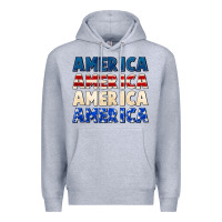 Heather Grey America 4th of July Premium Hoodie - CowGirlArtShop