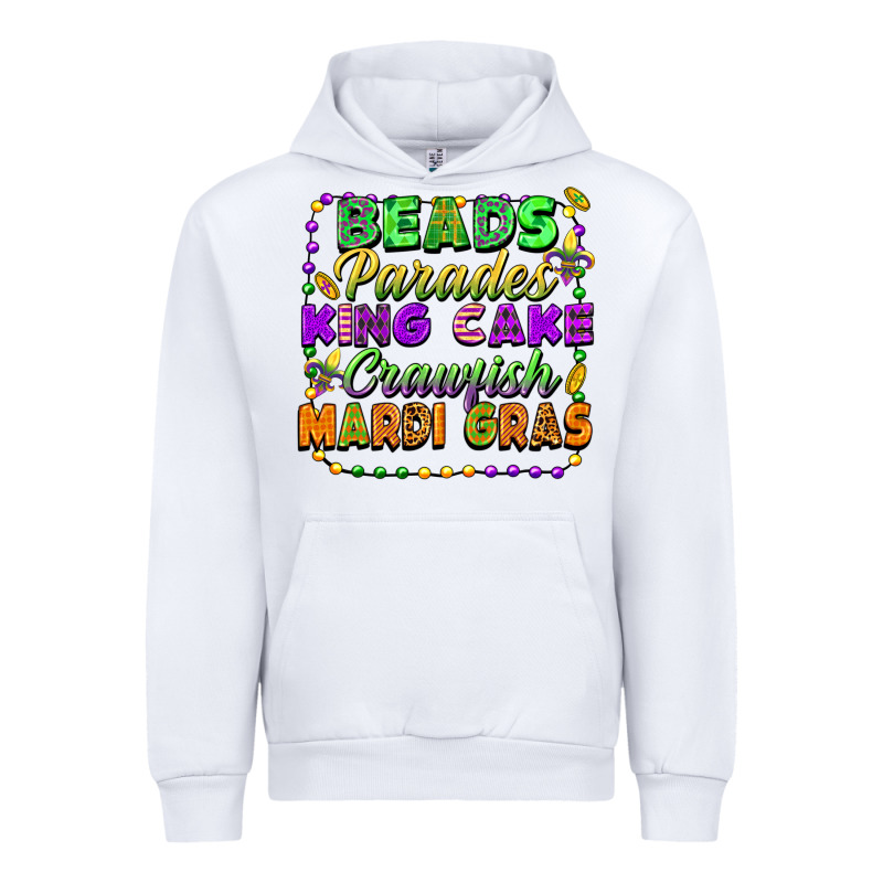 Beads Parades King Cake Crawfish Mardi Gras Urban Hoodie by FaDigitalArtStudio | Teevron