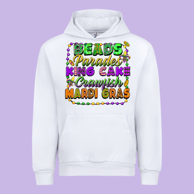 Beads Parades King Cake Crawfish Mardi Gras Urban Hoodie Designed By Fadigitalartstudio