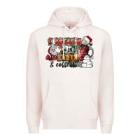 Pale Pink I Believe In Santa And Coffee Premium Hoodie - CowhideDigitalArt
