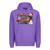 Purple I Believe In Santa And Coffee Premium Hoodie - CowhideDigitalArt