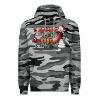 Slate Camo I Believe In Santa And Coffee Premium Hoodie - CowhideDigitalArt