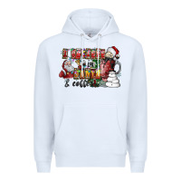 White I Believe In Santa And Coffee Premium Hoodie - CowhideDigitalArt