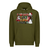 Army Green I Believe In Santa And Coffee Premium Hoodie - CowhideDigitalArt
