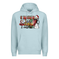 Blue Mist I Believe In Santa And Coffee Premium Hoodie - CowhideDigitalArt