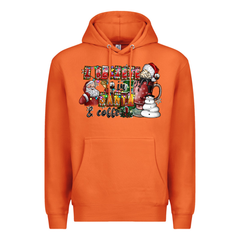 I Believe In Santa And Coffee Premium Hoodie by CowhideDigitalArt | Teevron