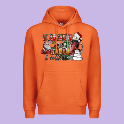 I Believe In Santa And Coffee Premium Hoodie Designed By Cowhidedigitalart