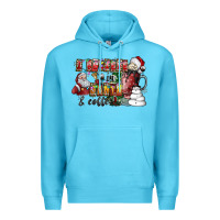 Ocean Blue I Believe In Santa And Coffee Premium Hoodie - CowhideDigitalArt