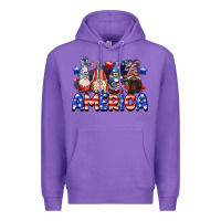 Purple America gnomes 4th of July Premium Hoodie - CowGirlArtShop
