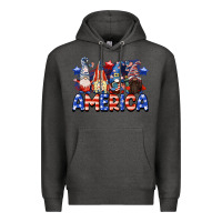 Charcoal Heather America gnomes 4th of July Premium Hoodie - CowGirlArtShop