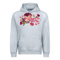 Heather Grey chicken valentine's day xoxo Urban Hoodie - FaDigitalArtStudio