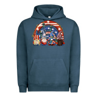 Pigment Midnight Navy 4th of July rainbow with gnomes Urban Hoodie - CowGirlArtShop