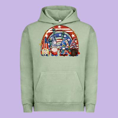 4th Of July Rainbow With Gnomes Urban Hoodie Designed By Cowgirlartshop