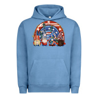 Pigment Pebble Blue 4th of July rainbow with gnomes Urban Hoodie - CowGirlArtShop
